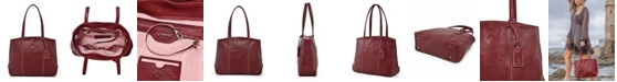 OLD TREND Women's Genuine Leather Dancing Bamboo Tote Bag